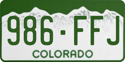 CO license plate 986FFJ