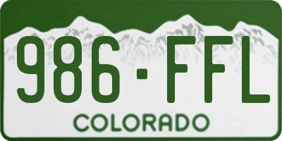 CO license plate 986FFL