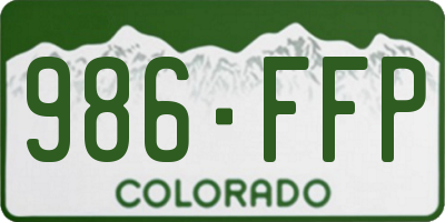 CO license plate 986FFP
