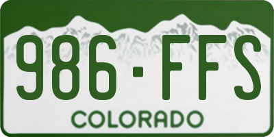 CO license plate 986FFS
