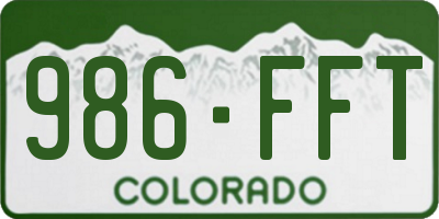 CO license plate 986FFT