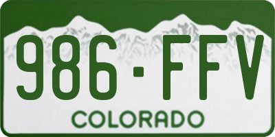 CO license plate 986FFV