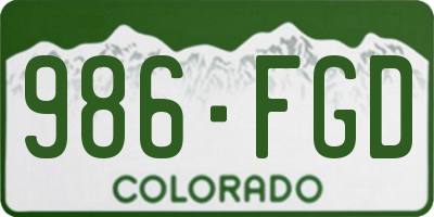 CO license plate 986FGD
