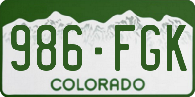 CO license plate 986FGK
