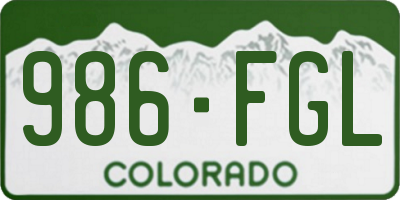 CO license plate 986FGL