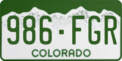 CO license plate 986FGR