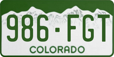 CO license plate 986FGT