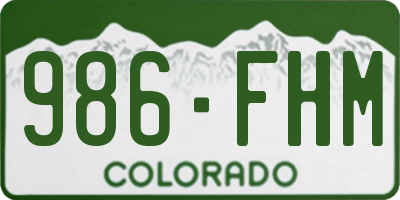 CO license plate 986FHM
