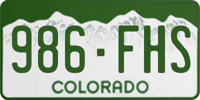 CO license plate 986FHS