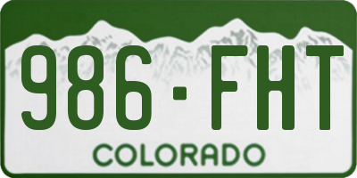 CO license plate 986FHT