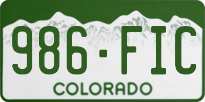 CO license plate 986FIC