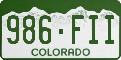 CO license plate 986FII