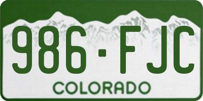CO license plate 986FJC