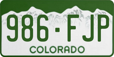 CO license plate 986FJP