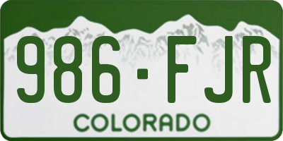 CO license plate 986FJR