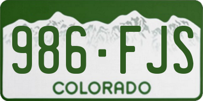 CO license plate 986FJS