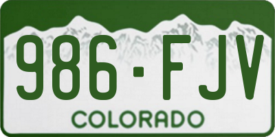 CO license plate 986FJV