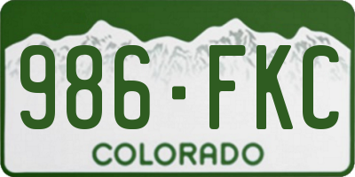 CO license plate 986FKC