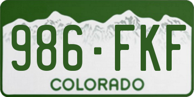 CO license plate 986FKF
