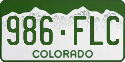 CO license plate 986FLC