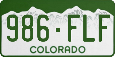 CO license plate 986FLF