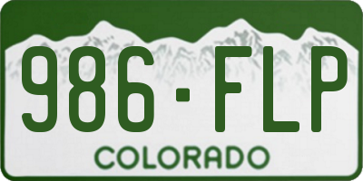 CO license plate 986FLP