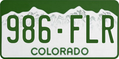 CO license plate 986FLR