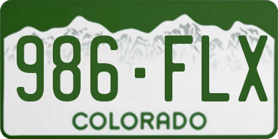 CO license plate 986FLX