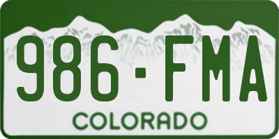 CO license plate 986FMA