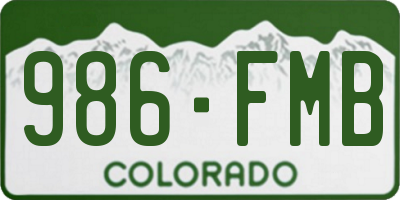 CO license plate 986FMB