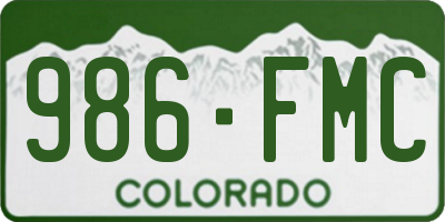 CO license plate 986FMC