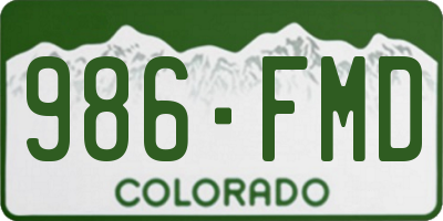 CO license plate 986FMD