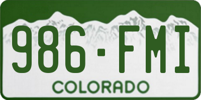 CO license plate 986FMI