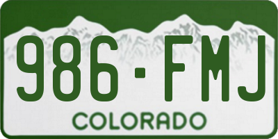 CO license plate 986FMJ