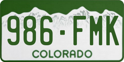 CO license plate 986FMK