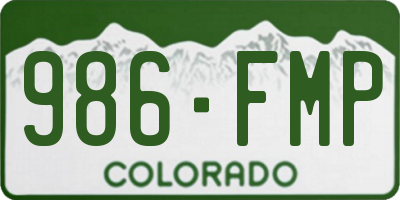 CO license plate 986FMP