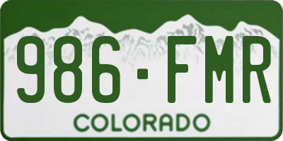 CO license plate 986FMR