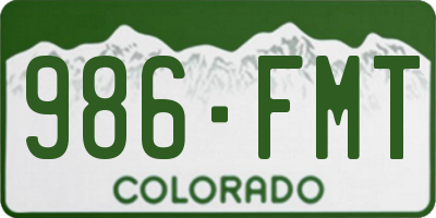 CO license plate 986FMT