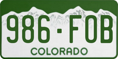 CO license plate 986FOB
