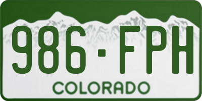 CO license plate 986FPH