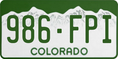 CO license plate 986FPI
