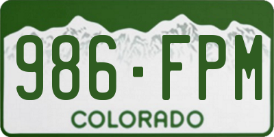 CO license plate 986FPM