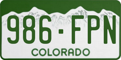CO license plate 986FPN