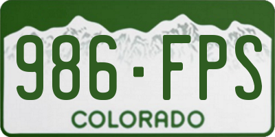 CO license plate 986FPS