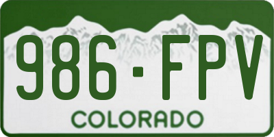 CO license plate 986FPV