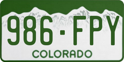 CO license plate 986FPY
