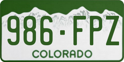 CO license plate 986FPZ