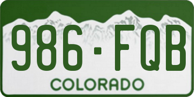 CO license plate 986FQB