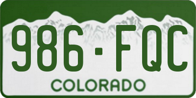 CO license plate 986FQC