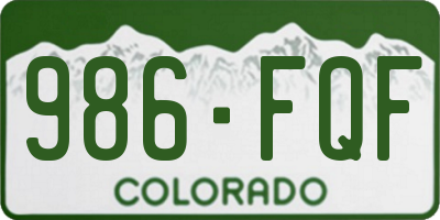 CO license plate 986FQF